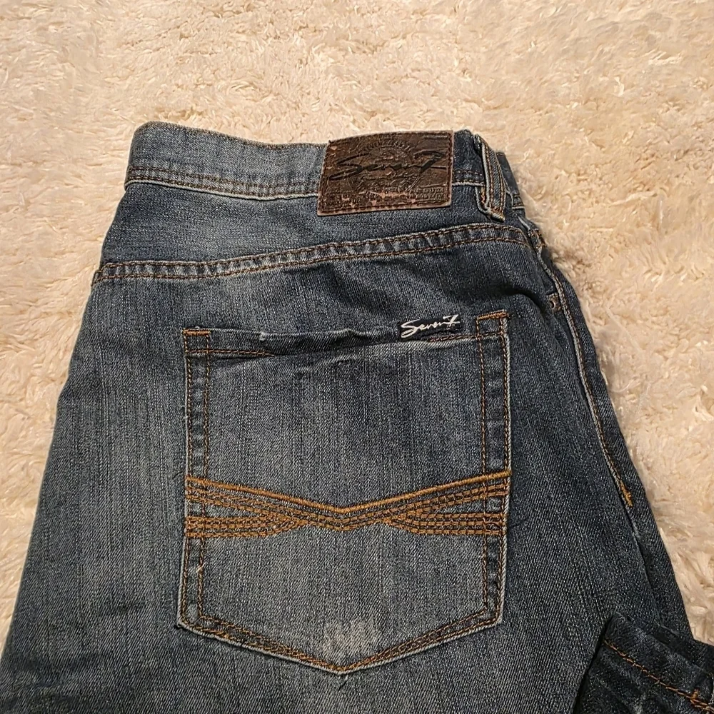 SEVEN7 Darkwash Distressed Men's Blue Jeans Sz. 40x32